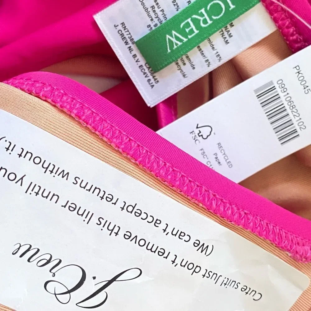 J Crew Radiant Fuchsia Hallie High Rise Bikini Bottom Sz XS NWT